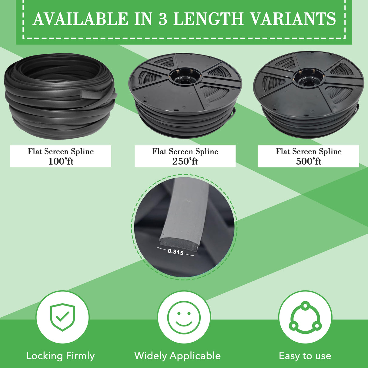 0.290 Inch Flat Screen Spline flat-top design