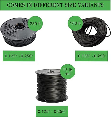 0.185 Inch Window Screen Spline black vinyl