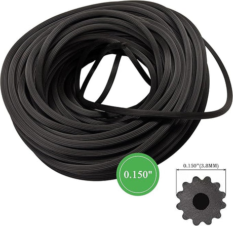Black 0.150 Inch Round Screen Spline for window screens