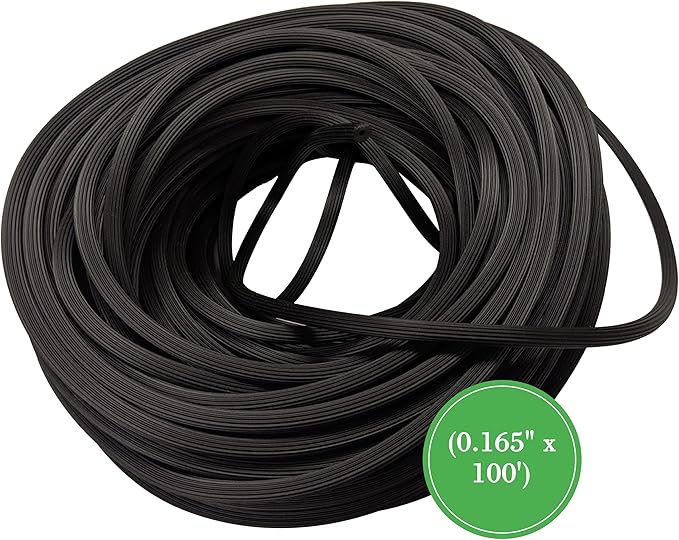 Screen Spline - 0.165", 100 Feet Roll - Round Screen Retainer Spline - Black