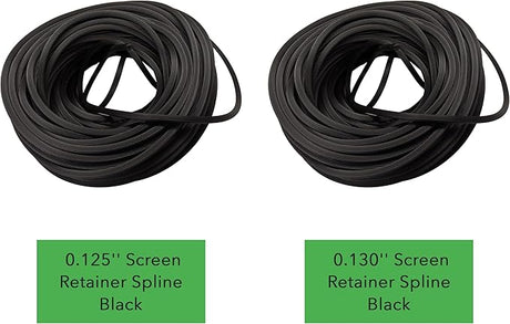 Black 0.125 Inch Window Screen Spline for Window Frames