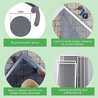 0.110 Inch Smooth Vinyl Screen Spline for windows and doors