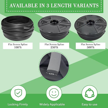 0.315 Inch Flat Screen Spline flat-top design