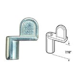 7/16 Inch Window Screen Clips, Diecast Zinc Screen Fasteners (100 Pack) side and top view with dimensions.