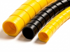 2 inch polyethylene spiral hydraulic hose wrap in black and yellow