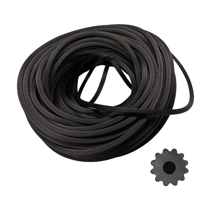 Screen Spline - 0.180", 100 Feet Roll - Round Screen Retainer Spline - Black